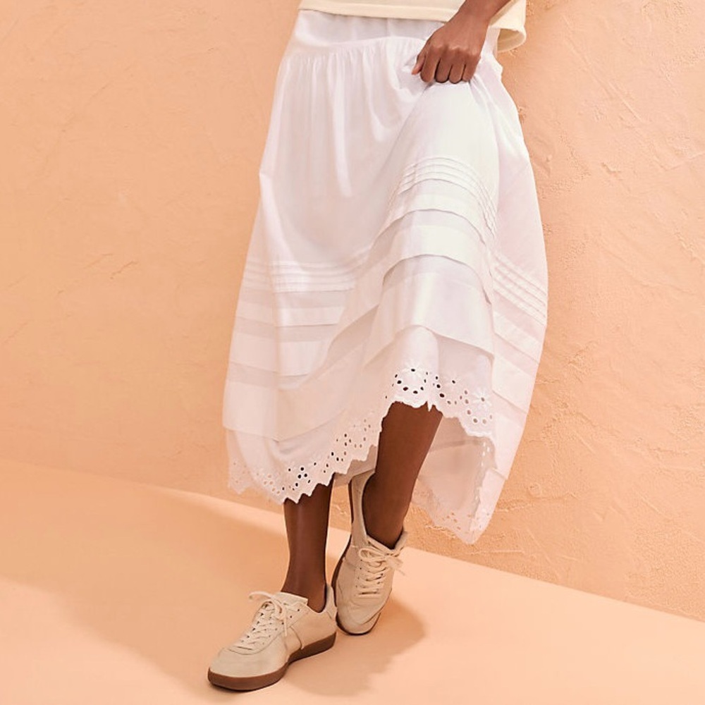 Lands’ End Voile Tiered Eyelet Maxi Skirt